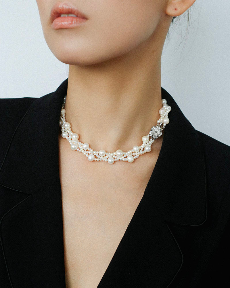 Radiant Pearl Cascade Necklace