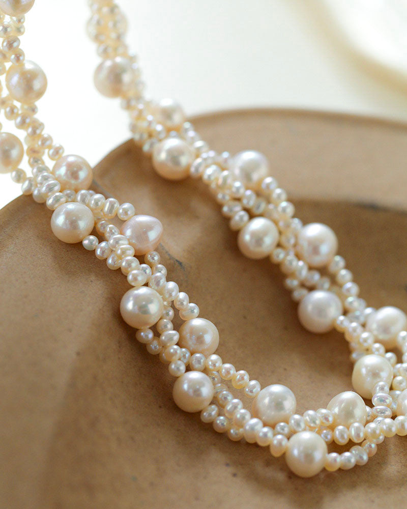 Radiant Pearl Cascade Necklace