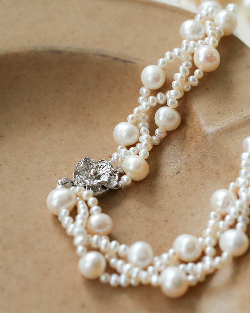 Radiant Pearl Cascade Necklace