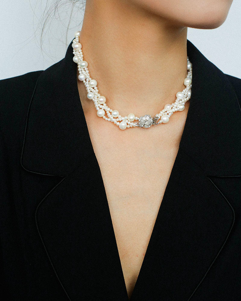 Radiant Pearl Cascade Necklace