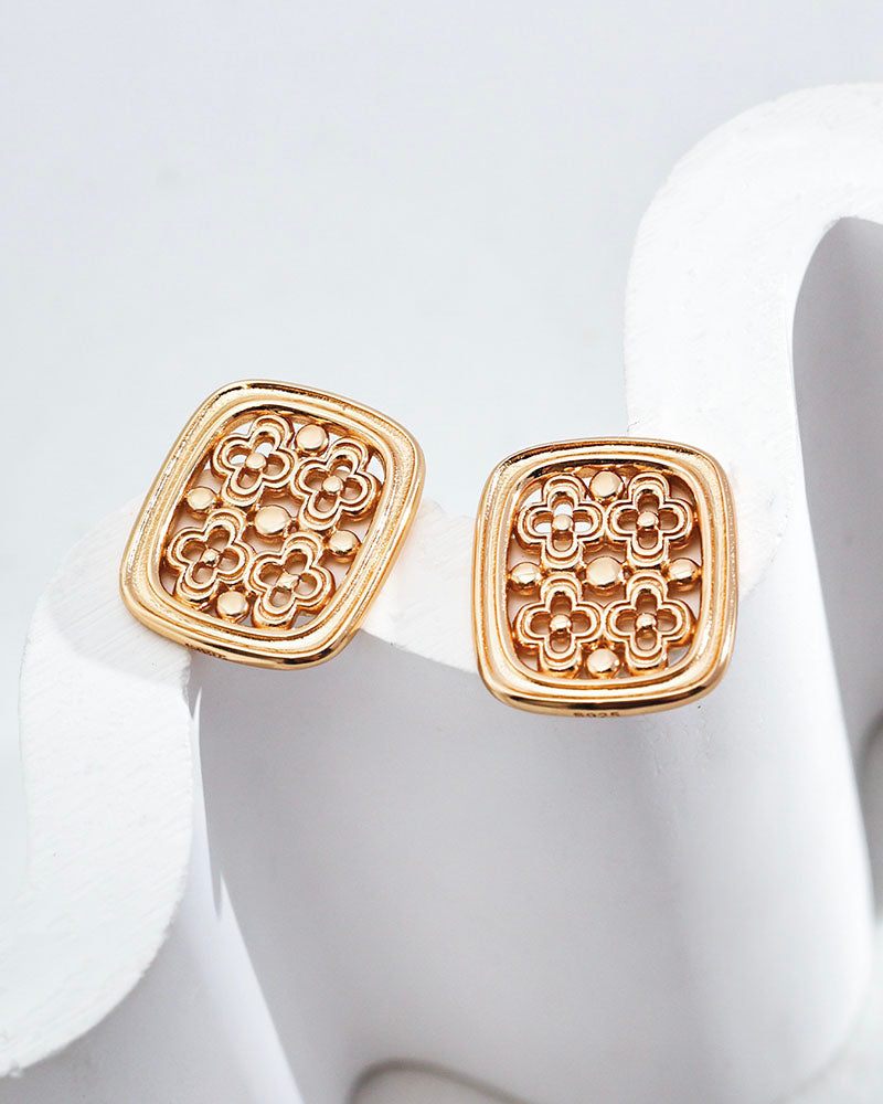 Square Ornate Bloom Studs