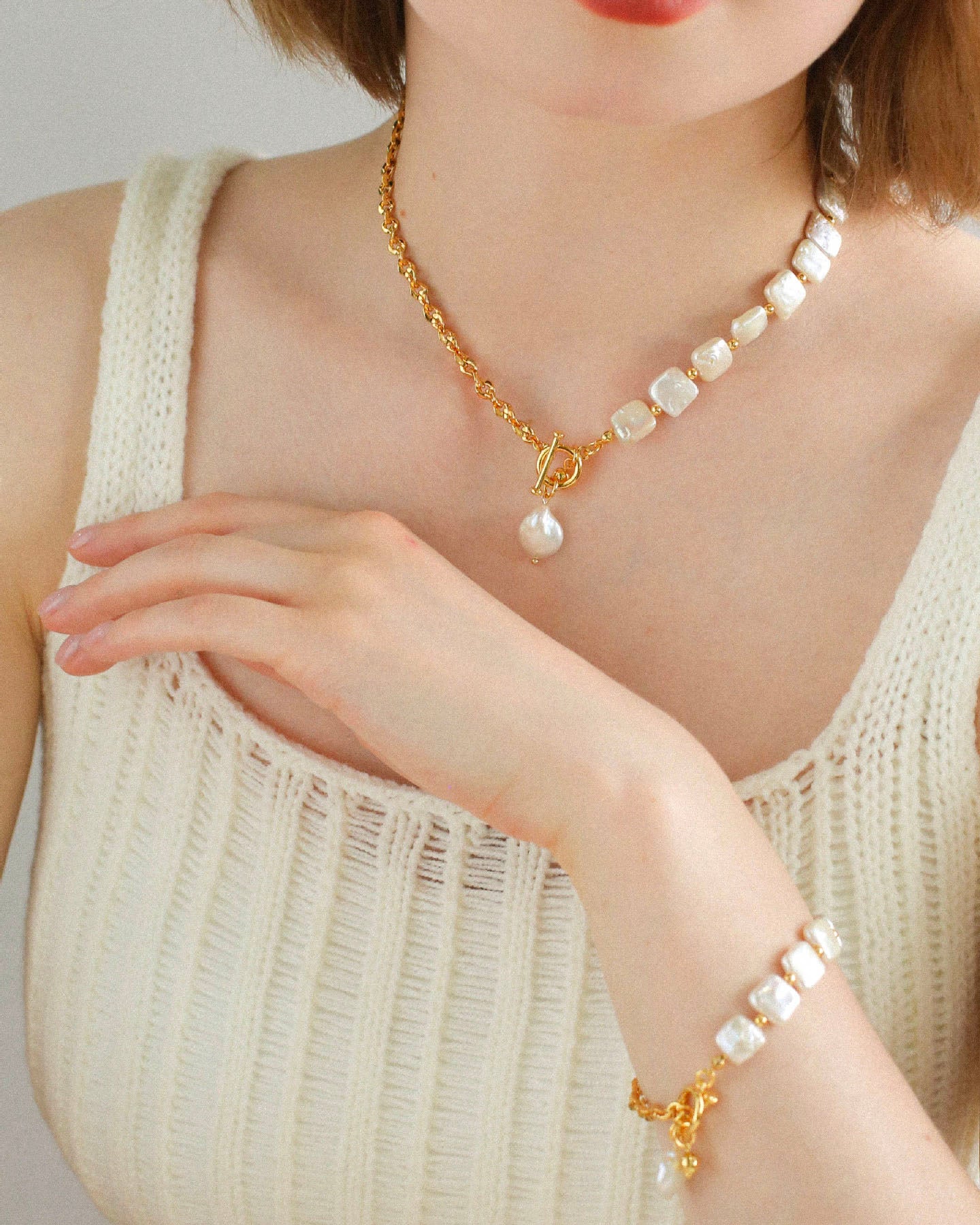 Square Pearl Bracelet