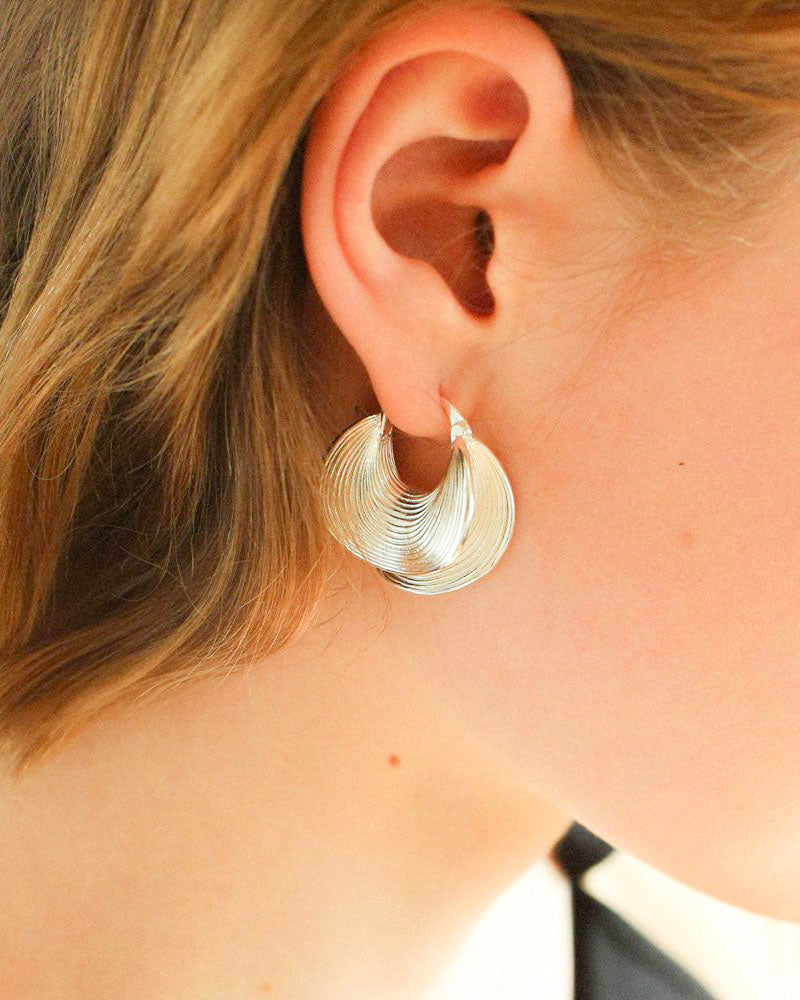 Stripe Record Hoop Earrings