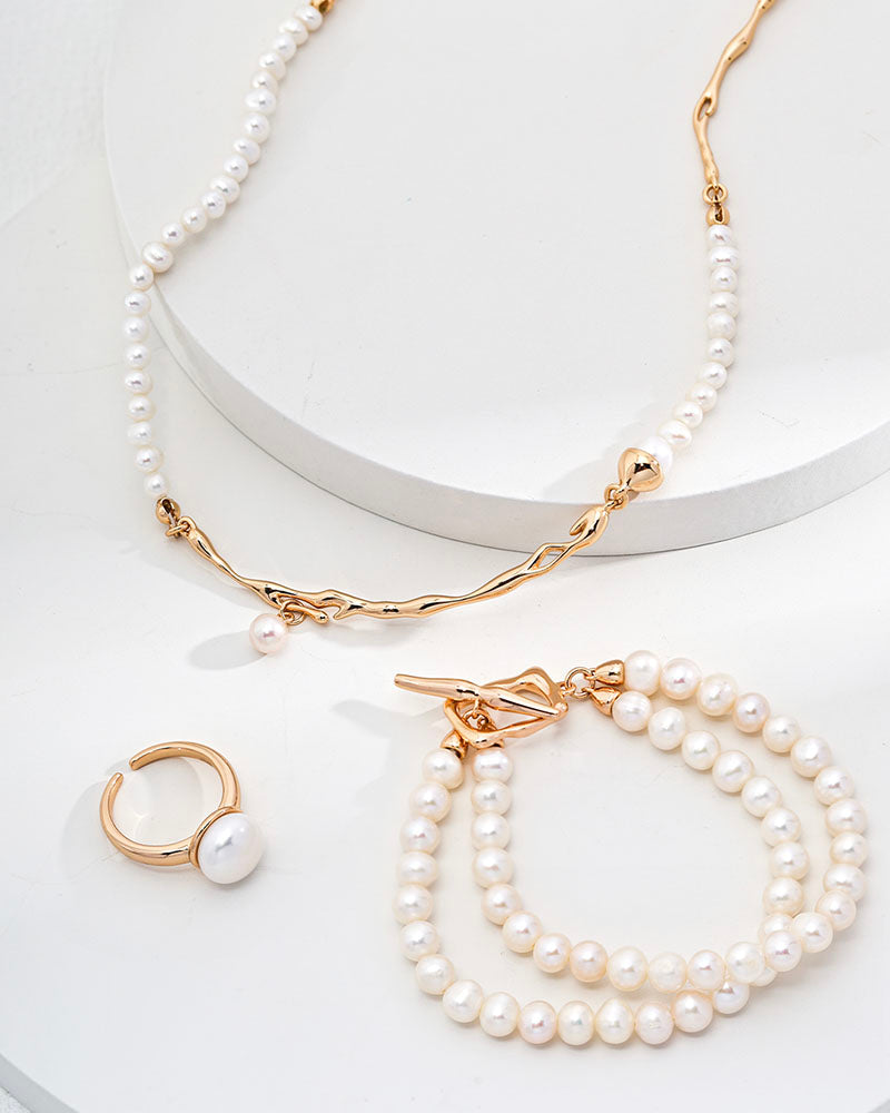 Whispering Waves Pearl Necklace